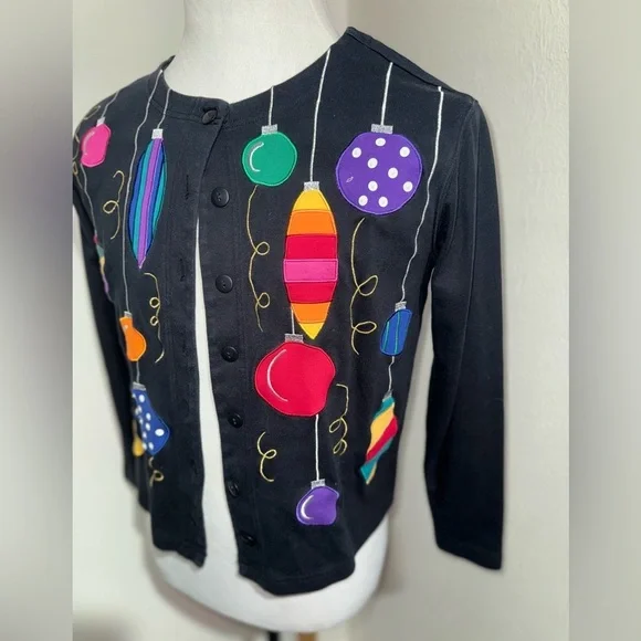Bechamel Holiday Spirit Button Up Cardigan Vintage Sweater Size Small - Picture 9 of 14